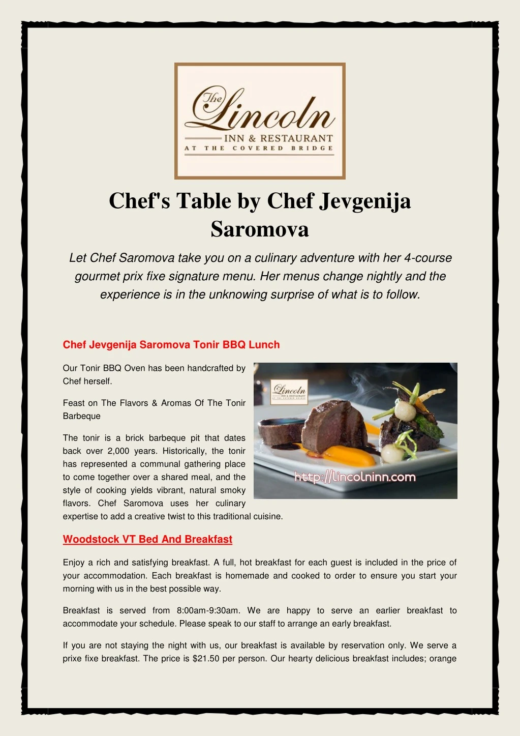 chef s table by chef jevgenija saromova