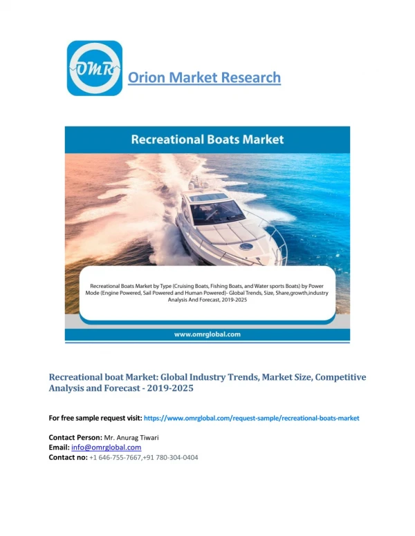 Recreational boat Market: Global Industry Growth, Market Size, Share and Forecast 2019-2025