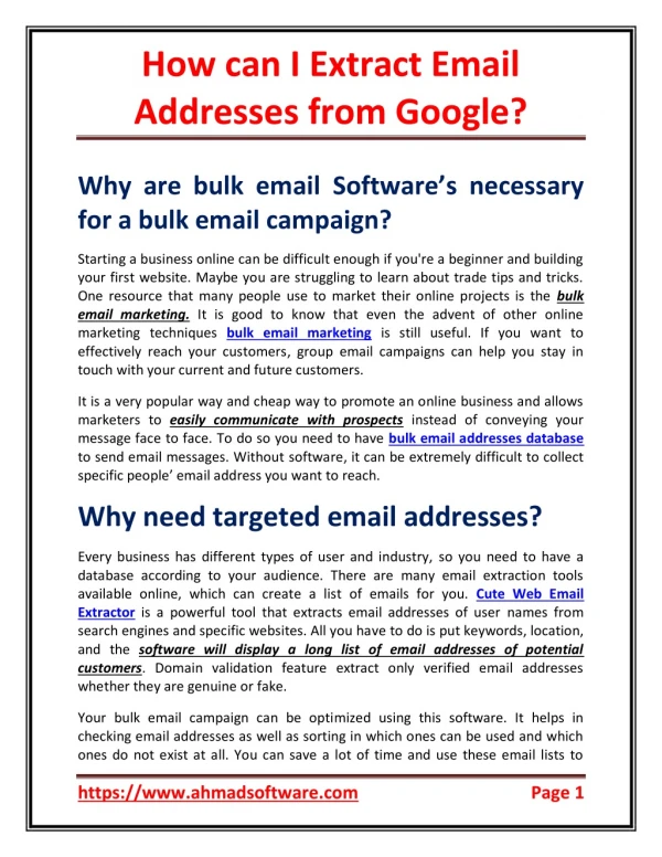 How can I extract email addresses from Google