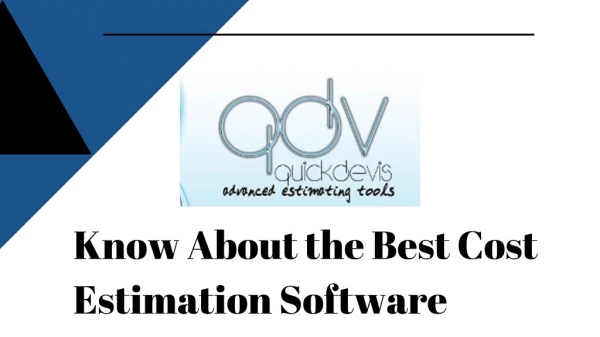 QDV - Cost Estimating Software