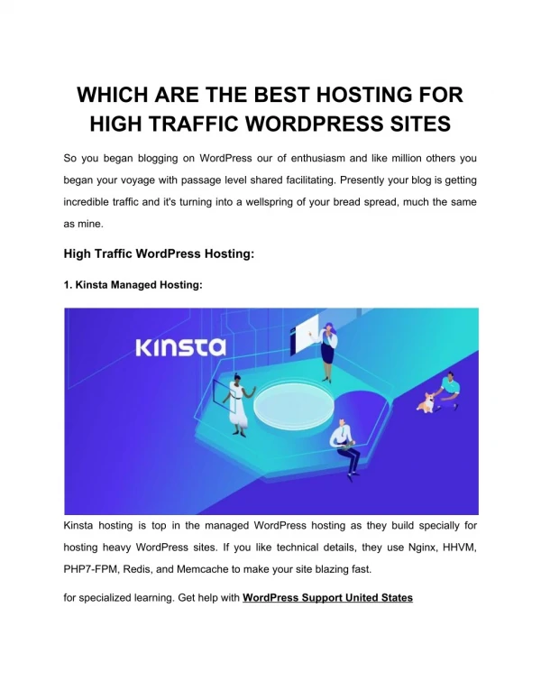 WHICH ARE THE BEST HOSTING FOR HIGH TRAFFIC WORDPRESS SITES