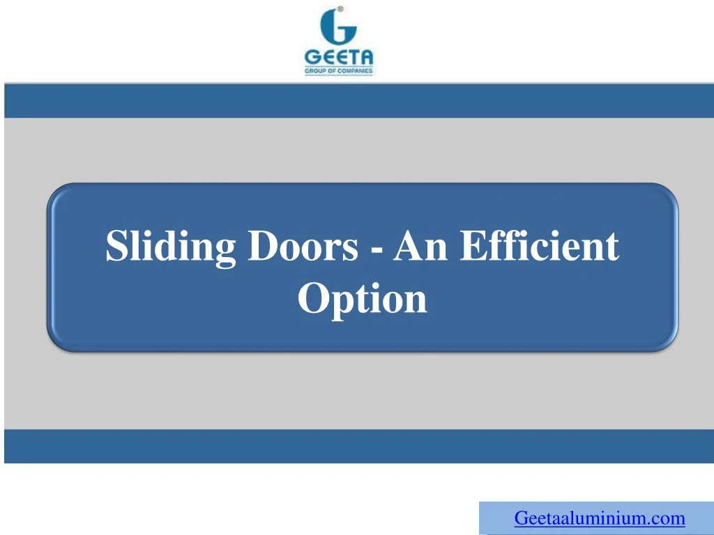 sliding doors an efficient option