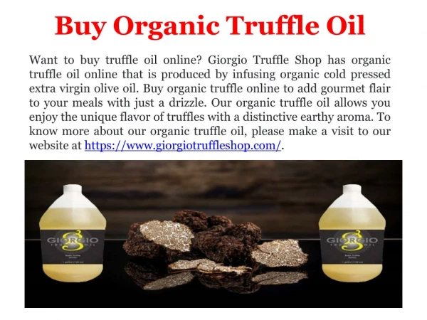 Buy Organic Truffle Oil