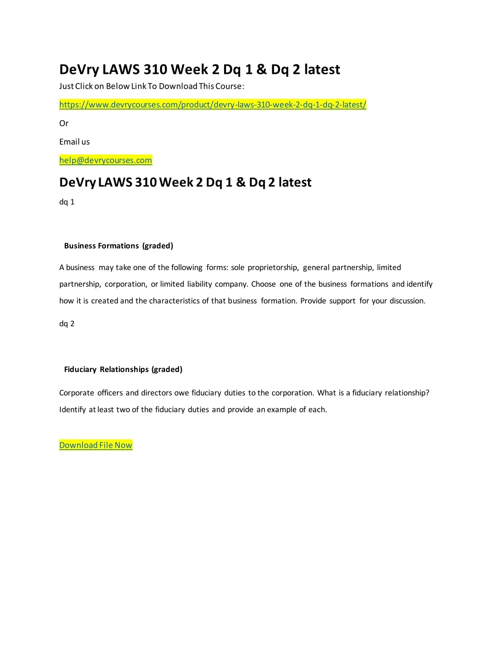 devry laws 310 week 2 dq 1 dq 2 latest just click