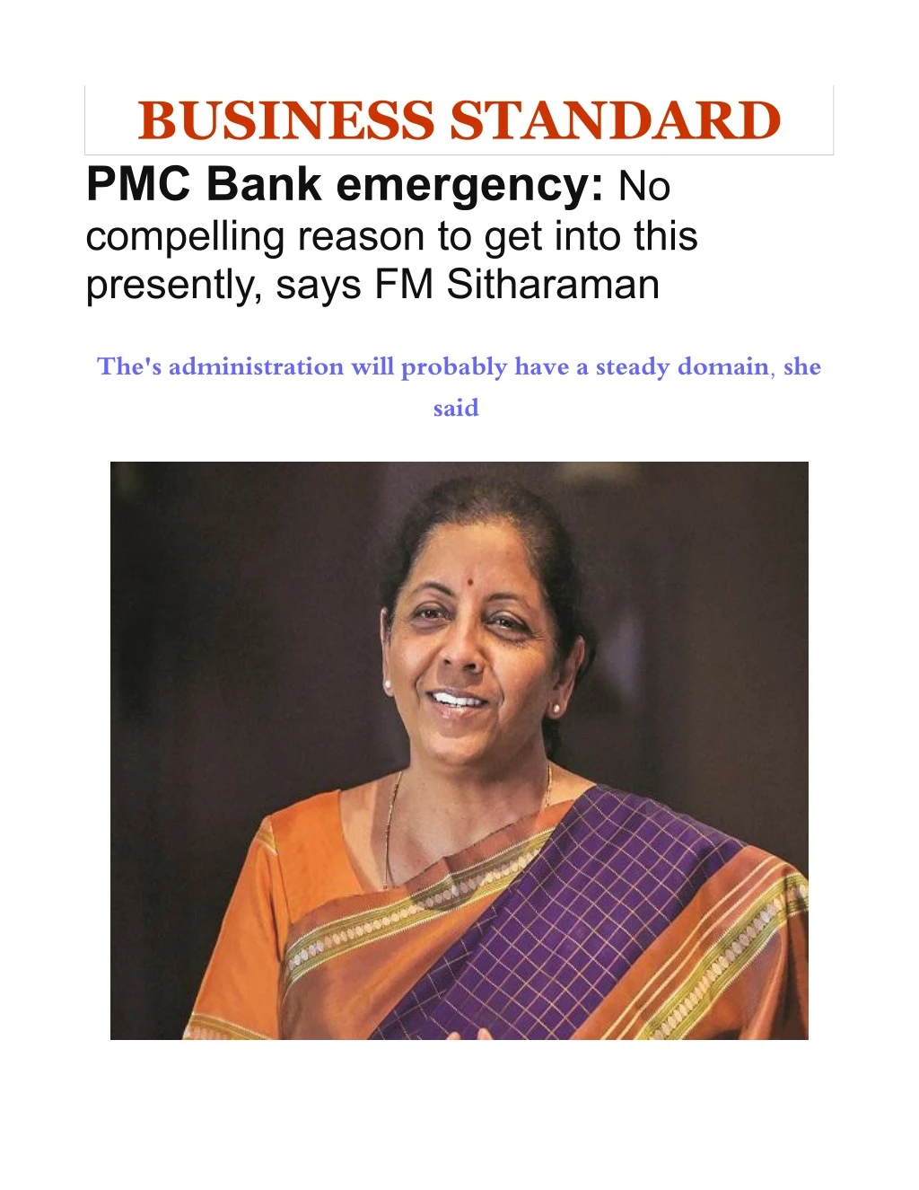 business standard pmc bank emergency