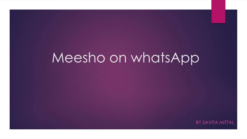 meesho on whatsapp