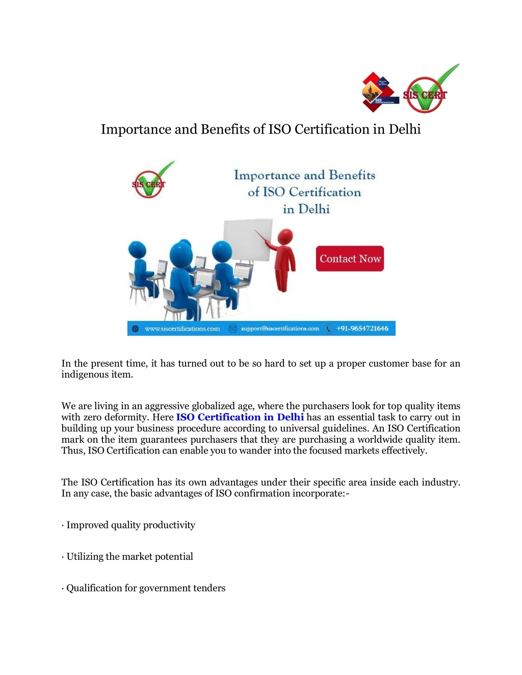 importance and benefits of iso certification