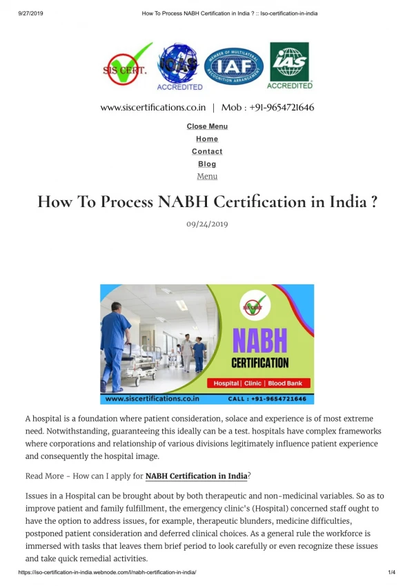 How to Process NABH Certification in India ?