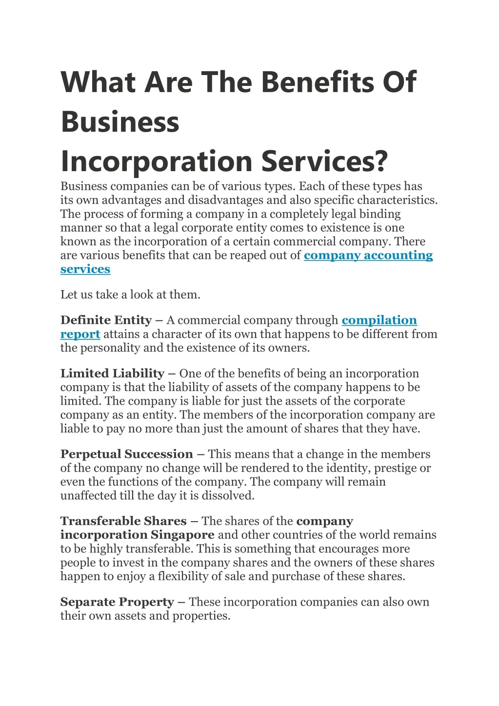 what are the benefits of business incorporation