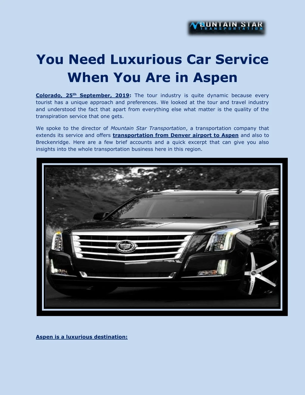 you need luxurious car service when
