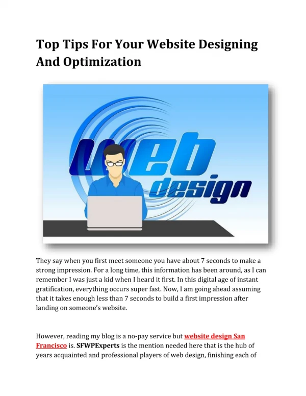 Top Tips for Your Website Designing