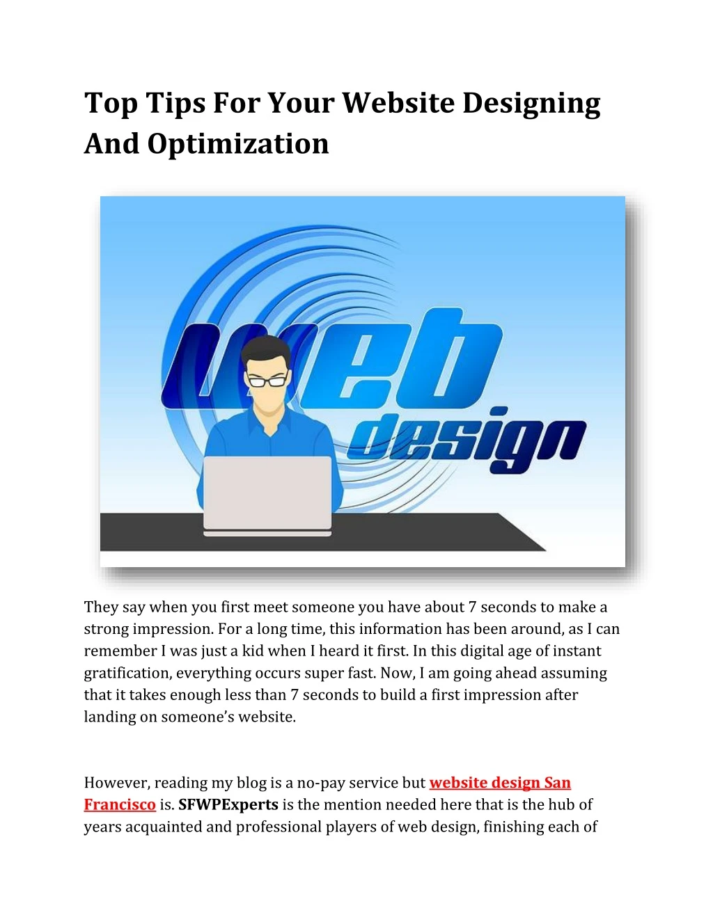top tips for your website designing