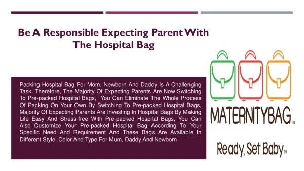 Be a Responsible Expecting Parent with the Hospital Bag