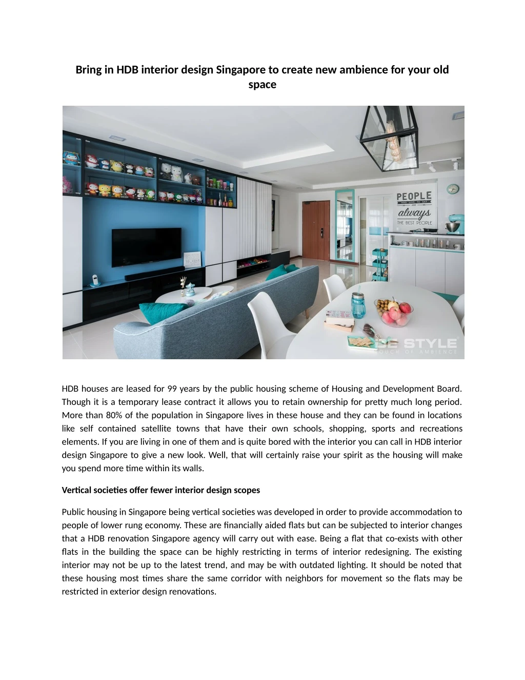 bring in hdb interior design singapore to create