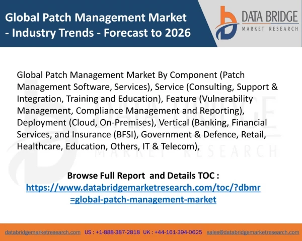 Global Patch Management Market – Industry Trends and Forecast to 2026