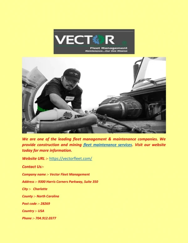 Fleet Management Services - Vector Fleet