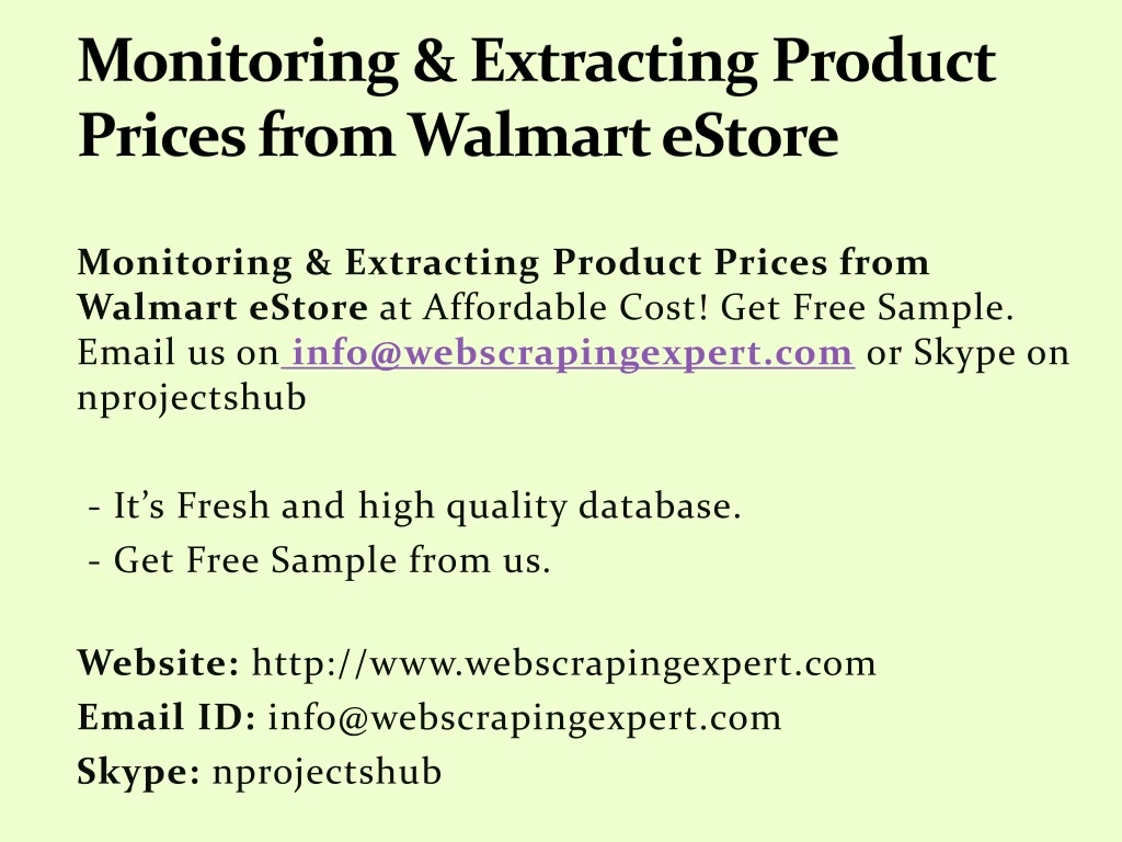 monitoring extracting product prices from walmart estore
