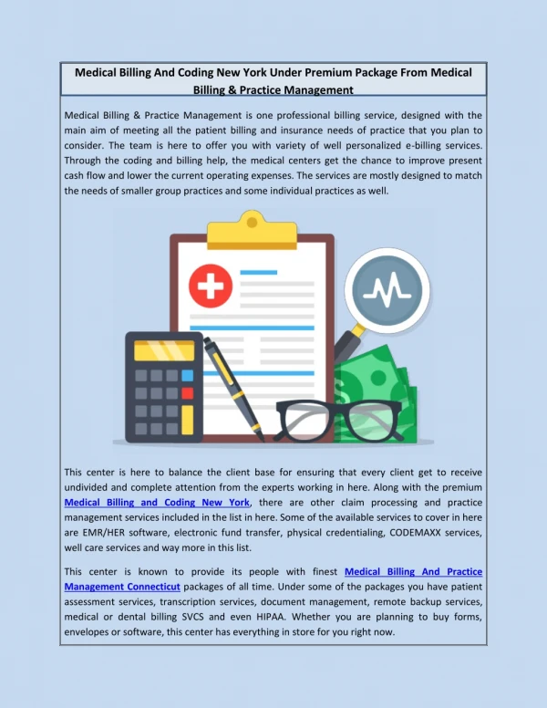 Medical Billing And Coding New York Under Premium Package From Medical Billing & Practice Management