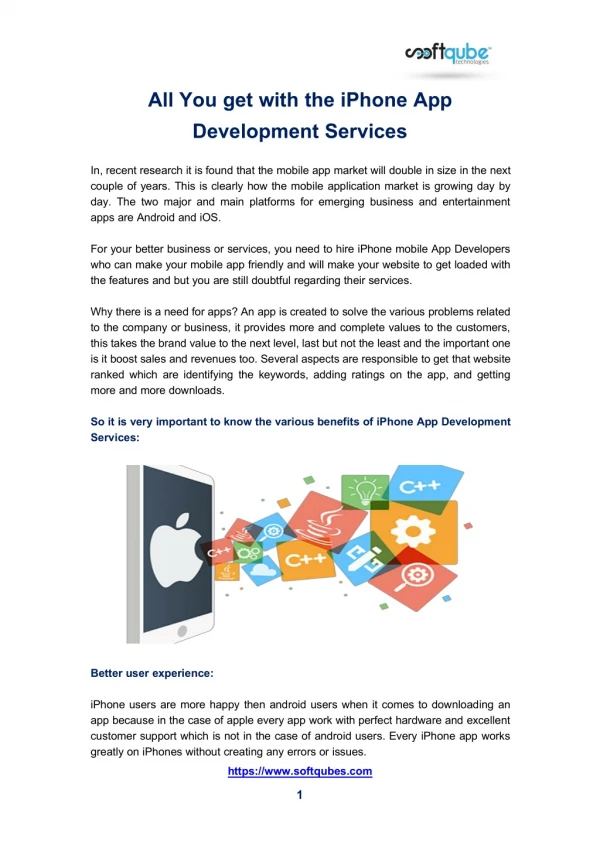 All You get with the iPhone App Development Services