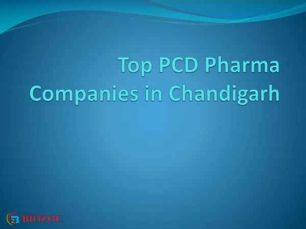 Top PCD Pharma Companies in Chandigarh