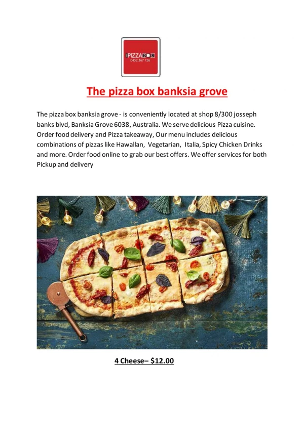 15% Off - the pizza box banksia grove-Banksia Grove - Order Food Online