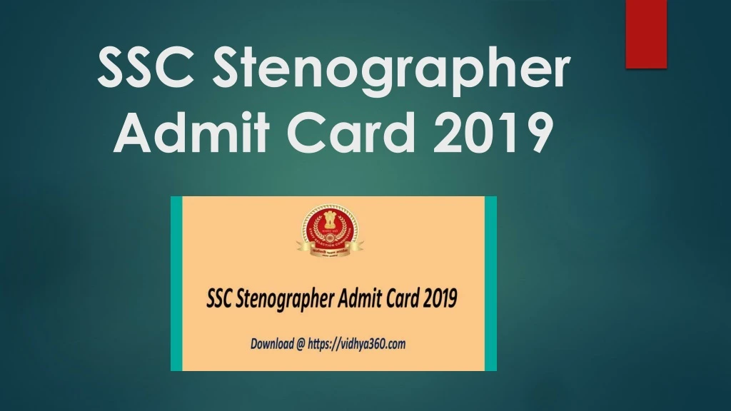 ssc stenographer admit card 2019
