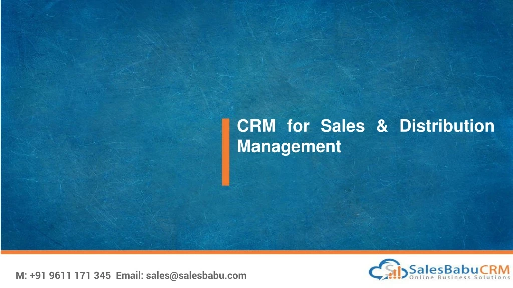 crm for sales distribution management
