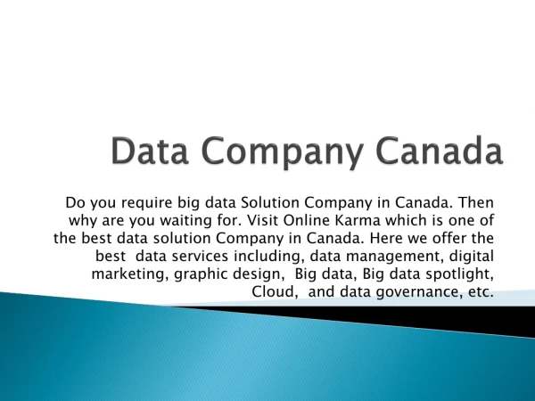 Data Company Canada - Online Karma
