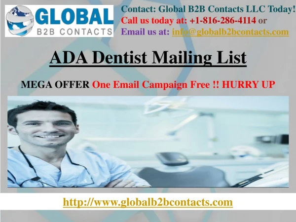 ADA Dentist Mailing List Worldwide
