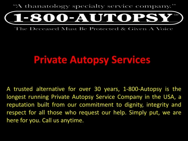 Private Autopsy Services