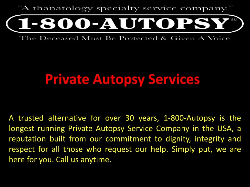 private autopsy services