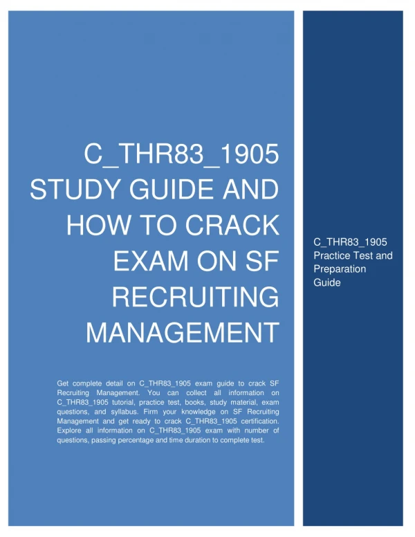 C_THR83_1905 Study Guide and How to Crack Exam on SF Recruiting Management