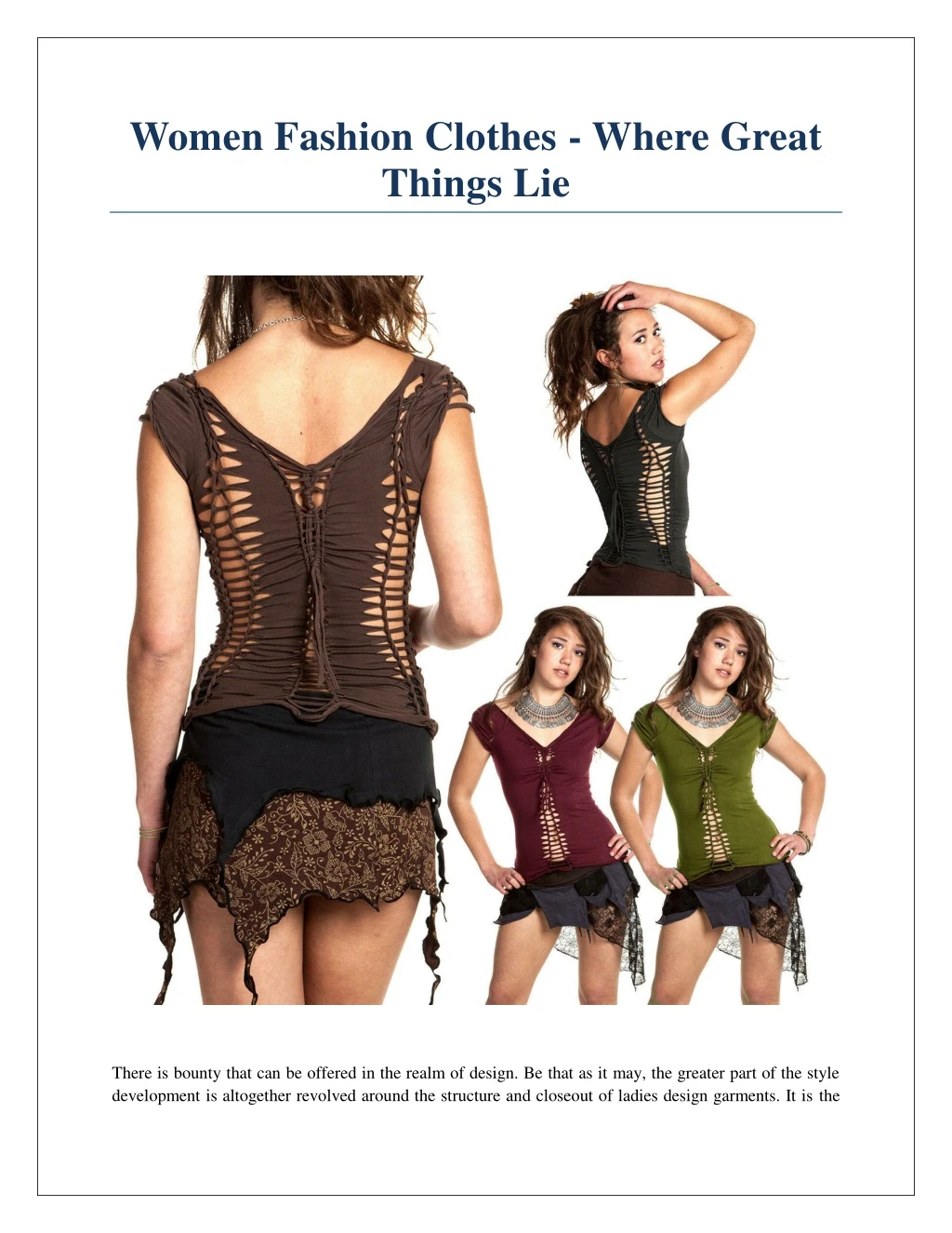 women fashion clothes where great things lie