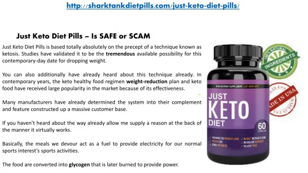 Just Keto Diet Pills