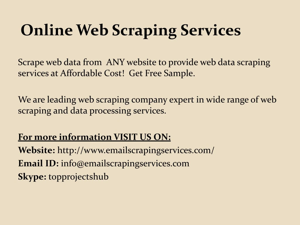 online web scraping services