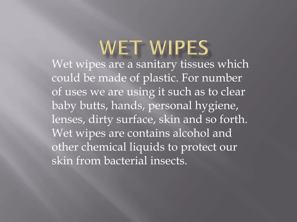 wet wipes