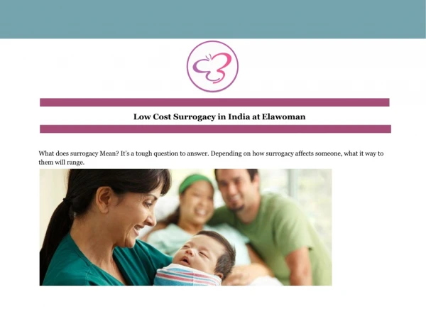 Low Cost Surrogacy in India at Elawoman