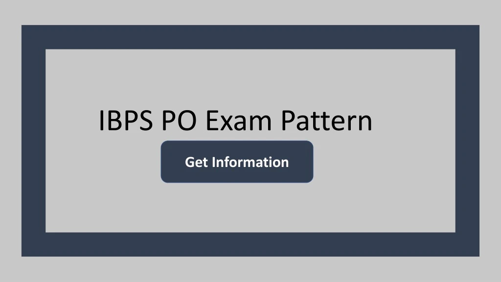 ibps po exam pattern