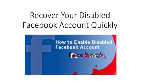 Enable Facebook Account After Being Disabled