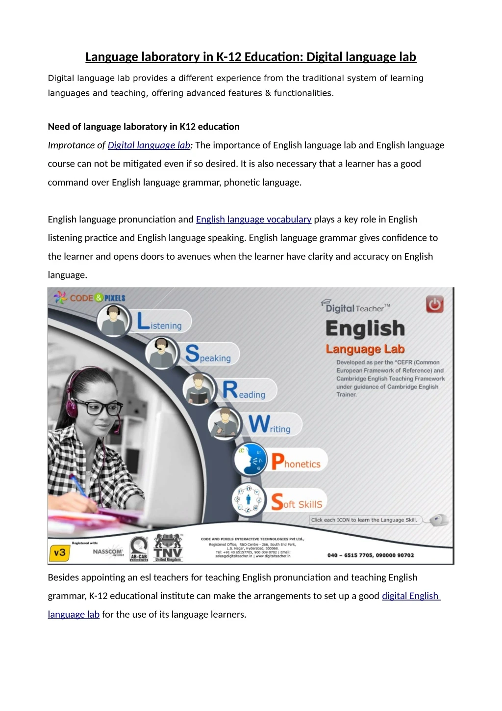 language laboratory in k 12 education digital