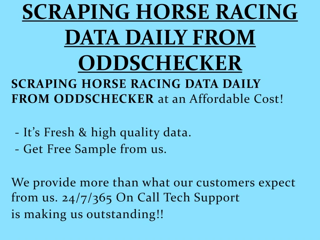 scraping horse racing data daily from oddschecker