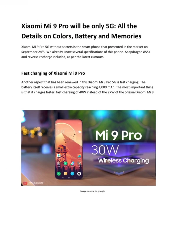 Xiaomi Mi 9 Pro will be only 5G: All the Details on Colors, Battery and Memories