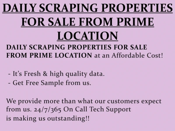 DAILY SCRAPING PROPERTIES FOR SALE FROM PRIMELOCATION