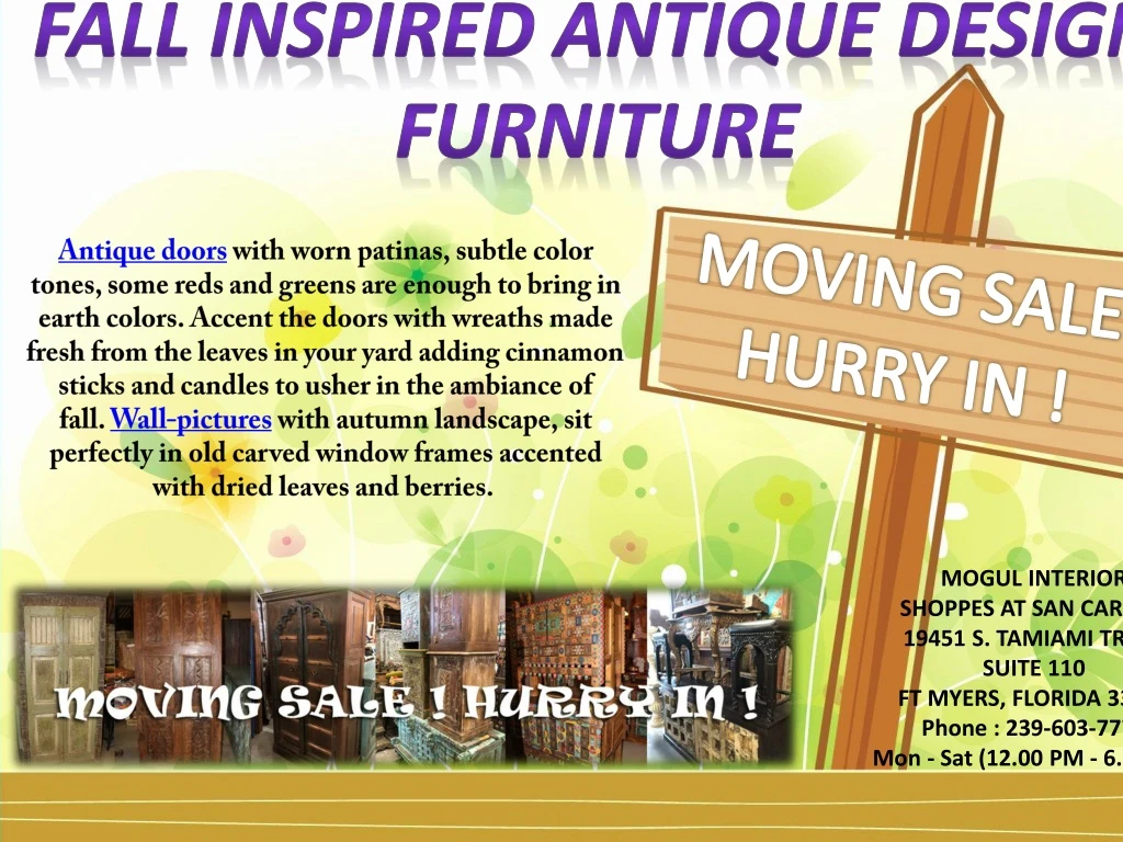 fall inspired antique design furniture