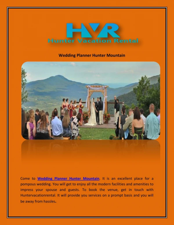 Wedding Planner Hunter Mountain