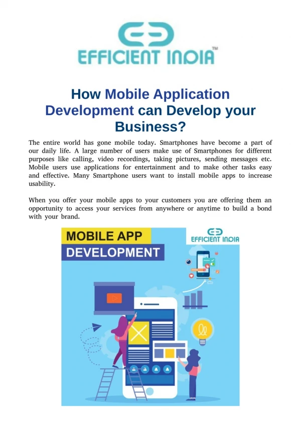 How Mobile Application Development can Develop your Business?
