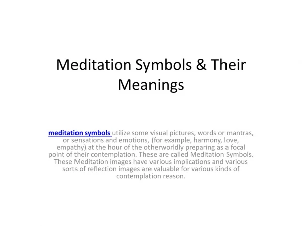 Meditation Symbols & Their Meanings