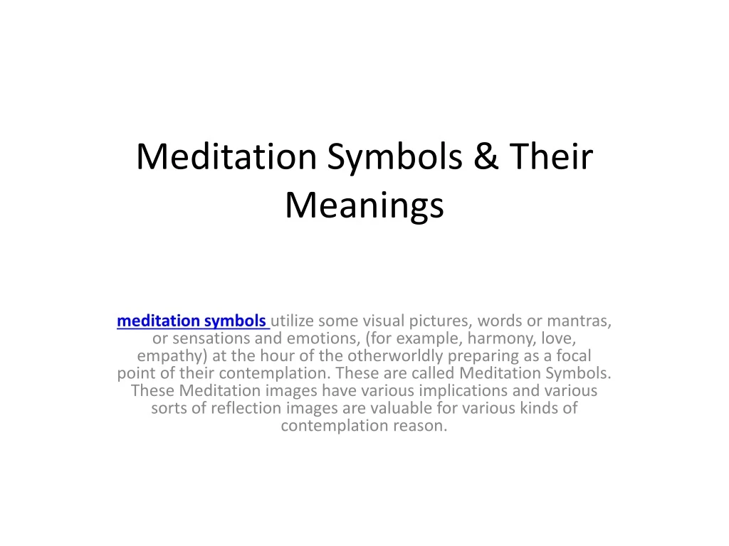 meditation symbols their meanings