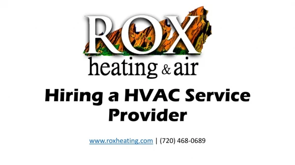 Hiring a HVAC Service Provider