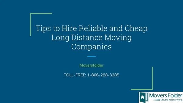 Moving Tips For Choosing Cheap Long Distance Moving Companies